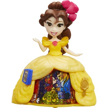Papusa mini Disney Princess, Belle cu rochie magica Papusa mini Disney Princess, Belle cu rochie magica