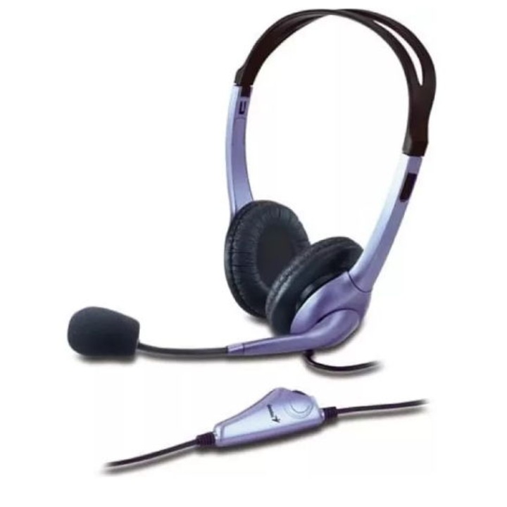 Casti Genius HS-04S, negru/albastru