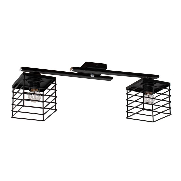 Mennyezeti lámpa, Lampex, Verox 2P nyomtatott Loft négyzet alakú nappali