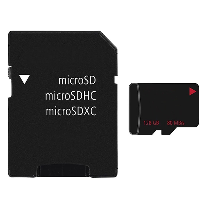 SIKS 4K карта с памет, Micro-SDXC, 128GB, клас 10,80MB/s, включен адаптер