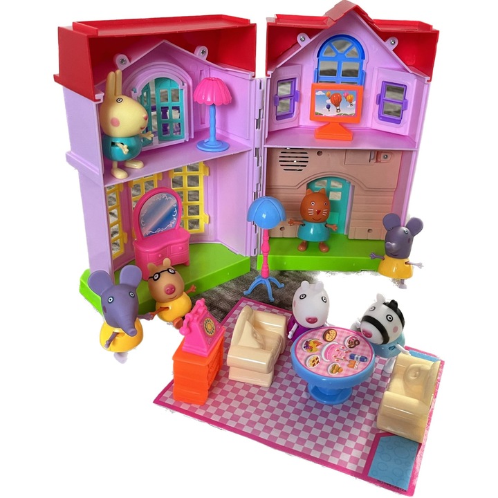 Set figurine, Peppa Pig, in vila, 60 cm