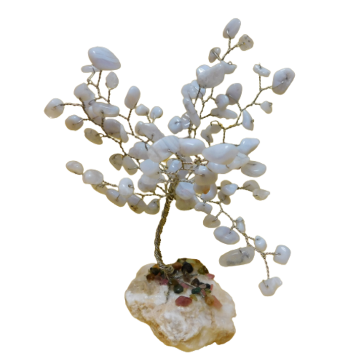 Copacel decorativ "Pomul vietii" din agat "dantela albastra", 14 cm