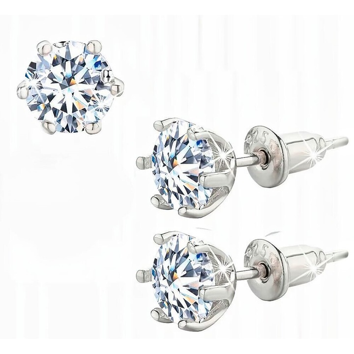 Set cercei, Mennica Bydgoska, Argint/Zirconiu, Alb