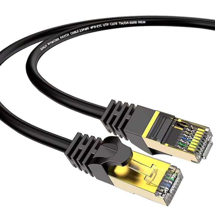 Мрежов кабел HODIY, Cat6, 2 м, Черен