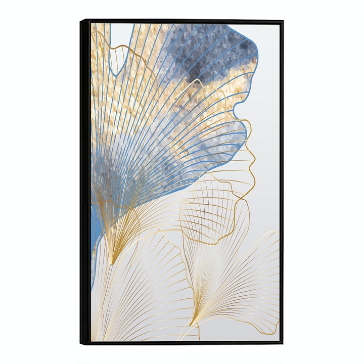 Tablou Poster Inramat, Abstract Flower Art, 42 x 30 cm, Rama Neagra