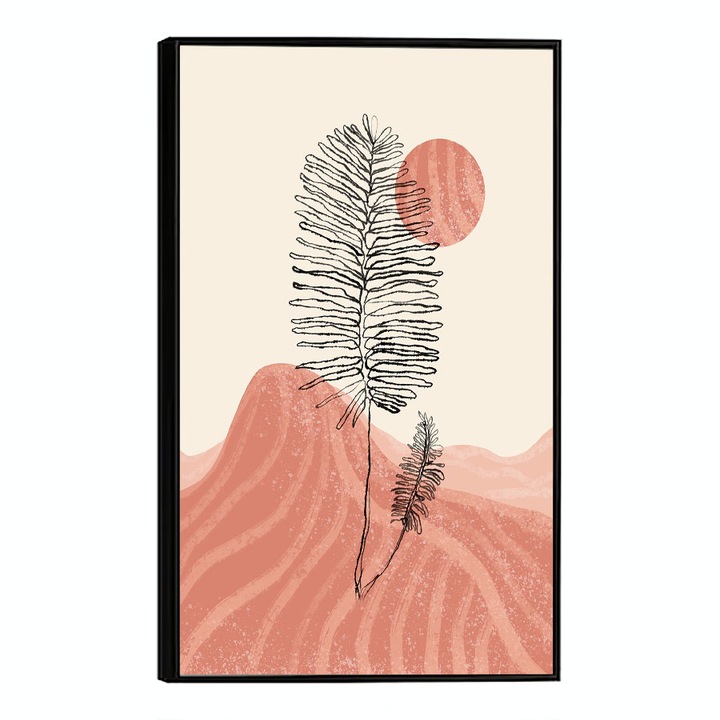 Tablou Poster Inramat, Abstract Minimal Hill, 50x 70 cm, Rama Neagra