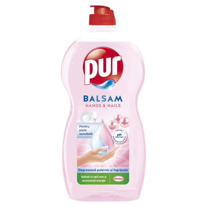 Detergent de vase Pur Balsam Hands & Nails, pentru piele sensibila, 1.2L