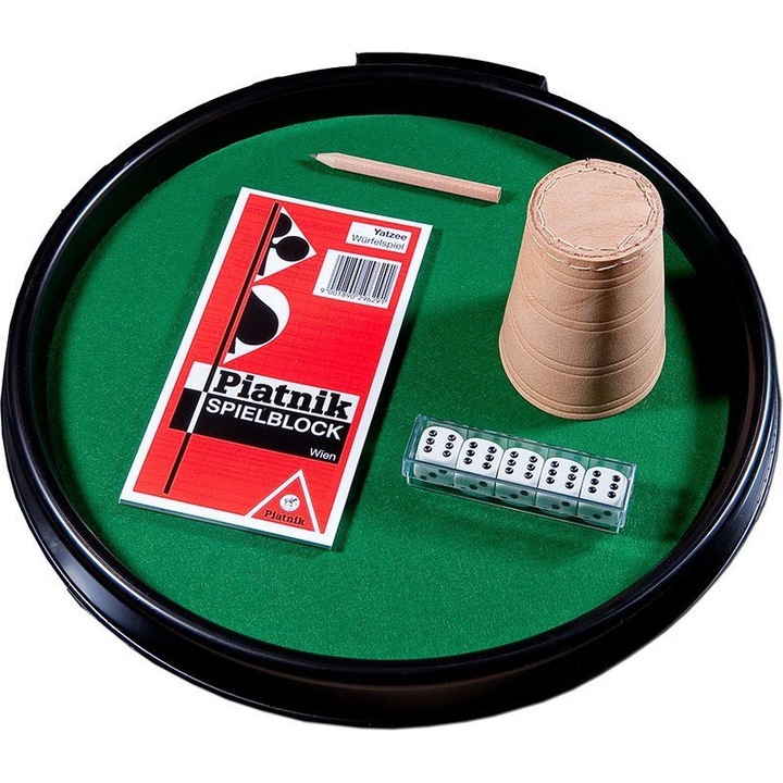 Игра с 5 зара с поднос, кожена чаша, пиатник