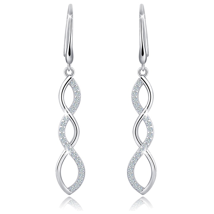 Дамски дълги обеци Mennica Bydgoska, Сребро, Циркониеви камъни, Сребро