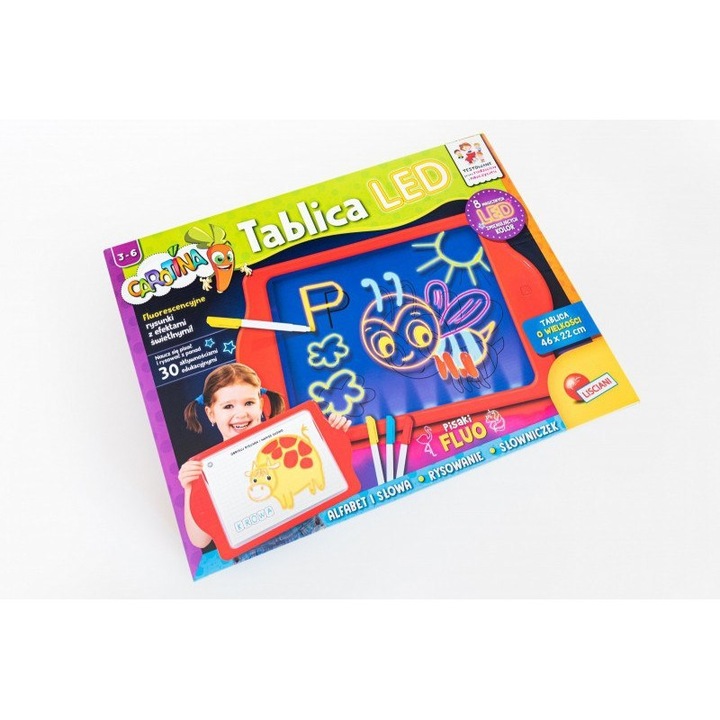 LED таблет за рисуване, Lisciani, 3-6 години, Многоцветен