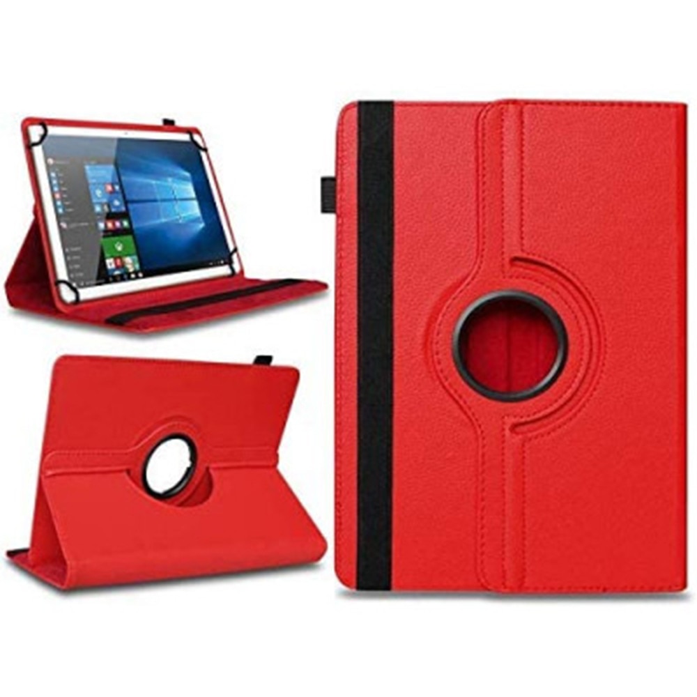 Husa Rotativa Tableta pentru Samsung Tab A 10.5 [SM-T595], Stand Portret si Landscape, Inchidere Sigura, Prindere Elastica, Smart Design, Universala 10, Rosu