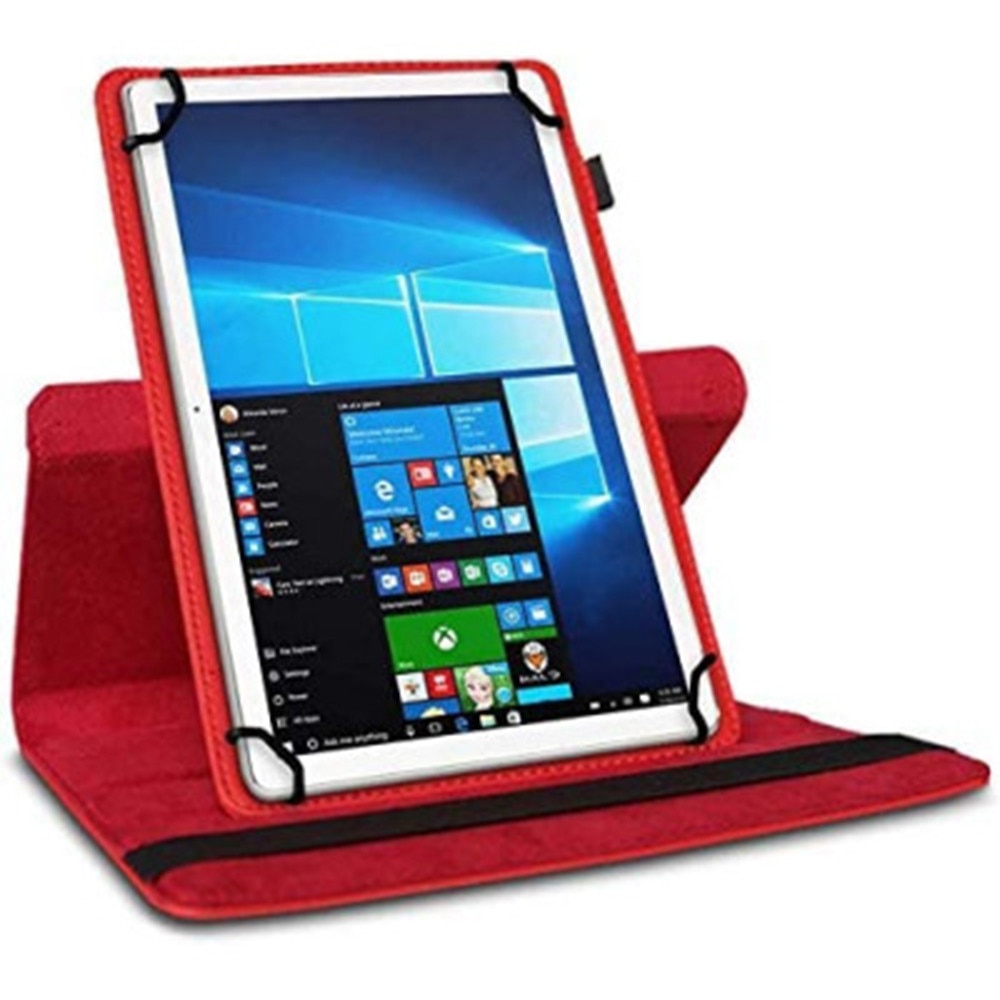 Husa Rotativa Tableta pentru Samsung Tab A 10.5 [SM-T595], Stand Portret si Landscape, Inchidere Sigura, Prindere Elastica, Smart Design, Universala 10, Rosu