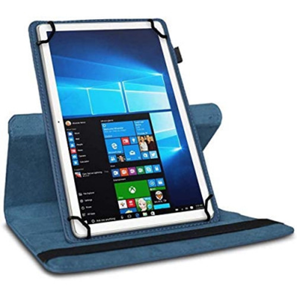 Husa Rotativa Tableta pentru ODYS NoteTab Pro 10.1, Stand Portret si Landscape, Inchidere Sigura, Prindere Elastica, Smart Design, Universala 10, Albastru