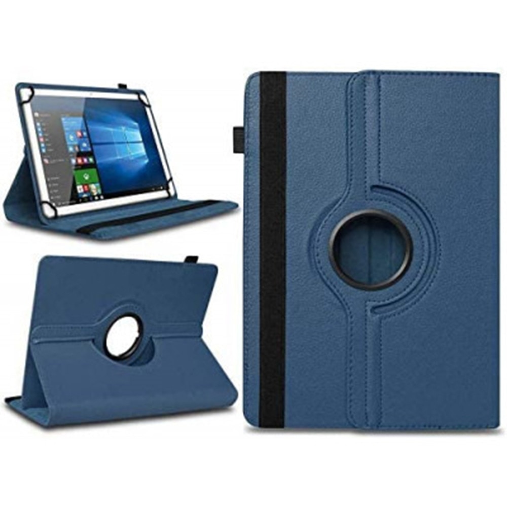 Husa Rotativa Tableta pentru ODYS NoteTab Pro 10.1, Stand Portret si Landscape, Inchidere Sigura, Prindere Elastica, Smart Design, Universala 10, Albastru