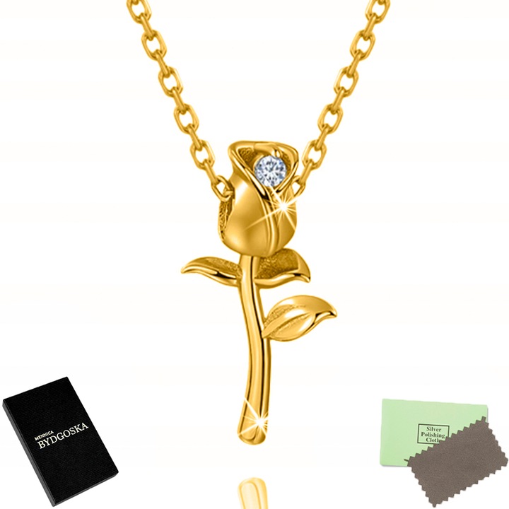 Colier dama, Mennica Bydgoska, Model trandafir, Argint, Auriu