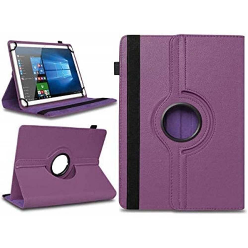 Husa Rotativa Tableta Universala 8 Inch, Stand Portret si Landscape, Inchidere Sigura, Prindere Elastica, Smart Design, Mov