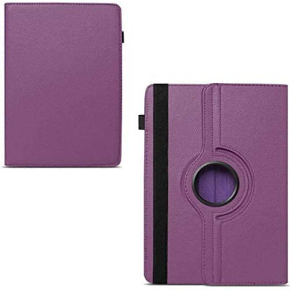 Husa Rotativa Tableta Universala 8 Inch, Stand Portret si Landscape, Inchidere Sigura, Prindere Elastica, Smart Design, Mov