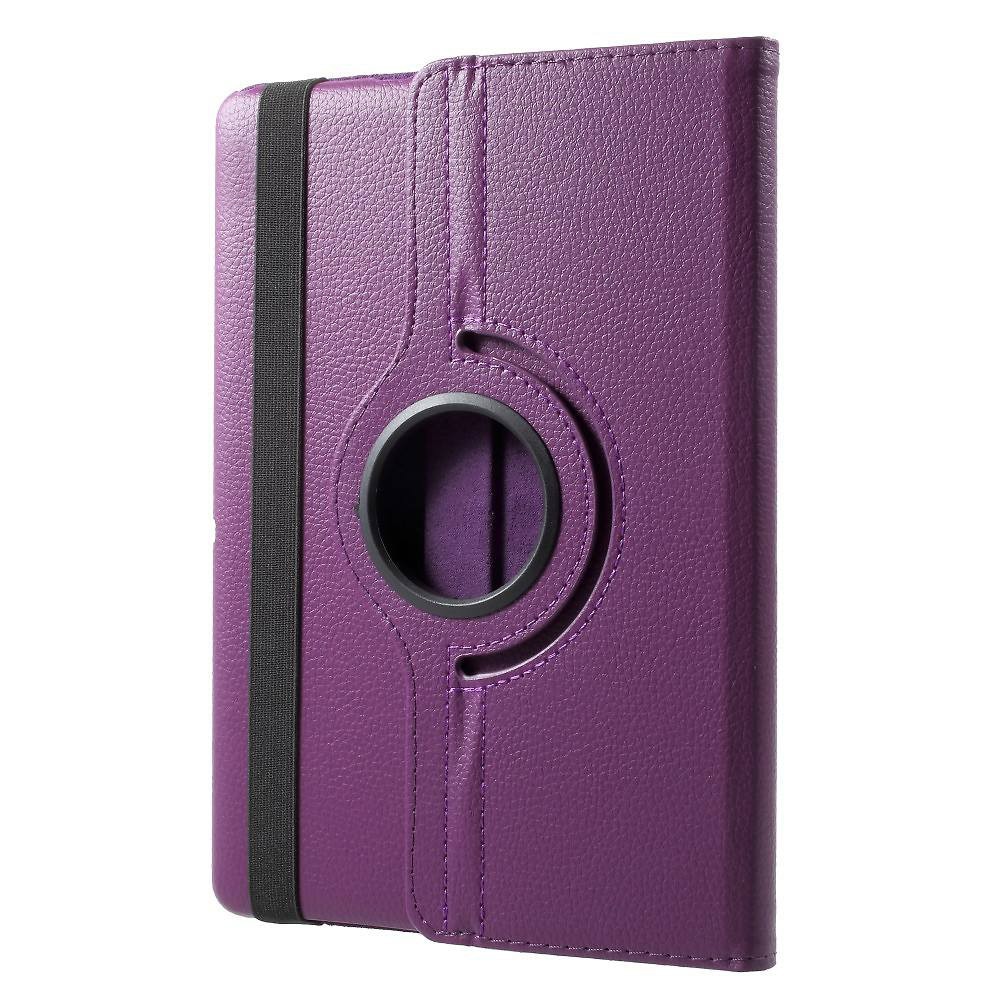 Husa Rotativa Tableta Universala 8 Inch, Stand Portret si Landscape, Inchidere Sigura, Prindere Elastica, Smart Design, Mov