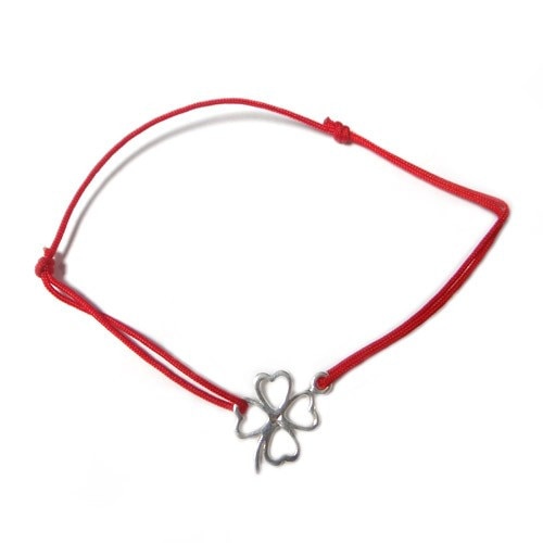 Bratara cu nod dublu Trifoi, Argint 925, 1.4 cm x 1 cm