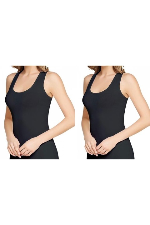 Комплект 2 потника с широки презрамки 3960, памук, бельо Charme, черен