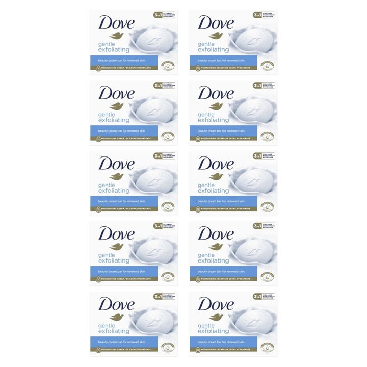 Комплект нежен ексфолиращ крем сапун Dove, 10 части x 90 g