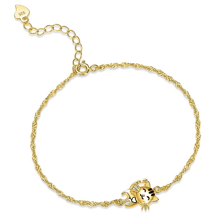 Karkötő, Mennica Bydgoska, Ezüst, Macska minta, Arany