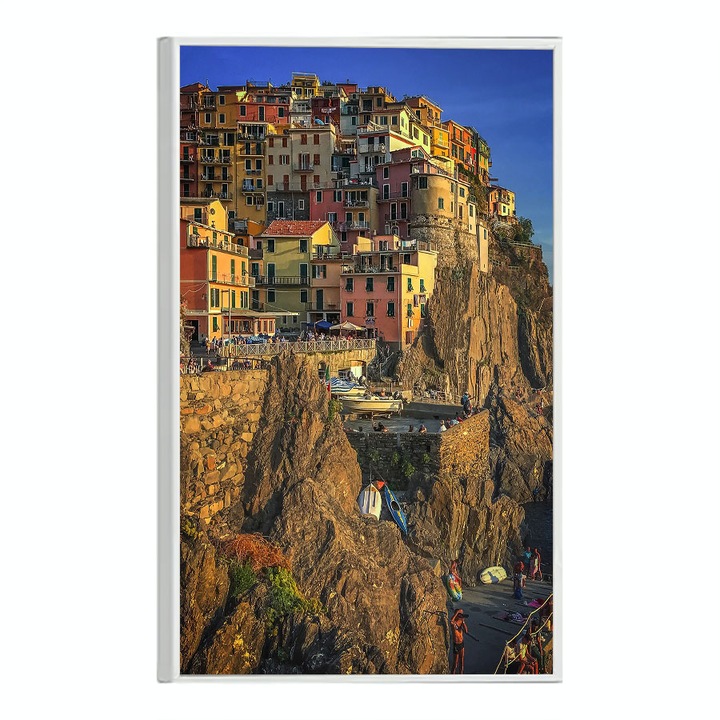 Tablou Poster Inramat, Mountain City, 21 x 30 cm, Rama Alba