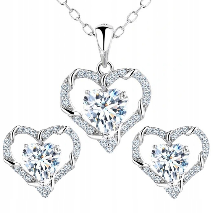 Set colier si cercei dama,, Mennica Bydgoska, Argint, Argintiu