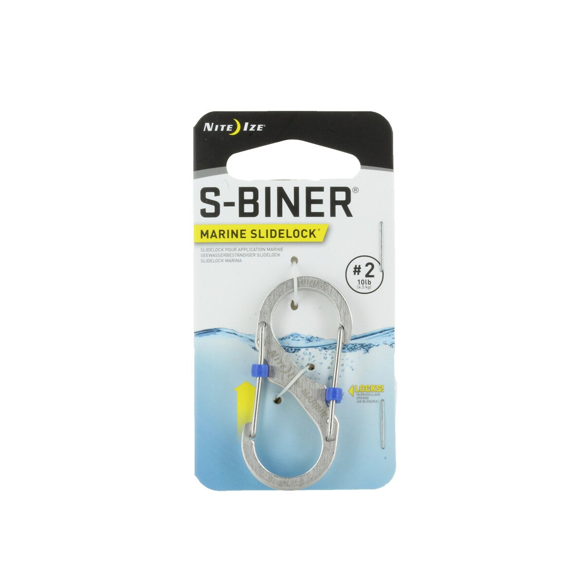 Double Mousqueton Mousqueton S-Biner Nite Ize Verrou Coulissant - Acier Inoxydable - Taille 4 - Noir Mousqueton Sécurité Sport