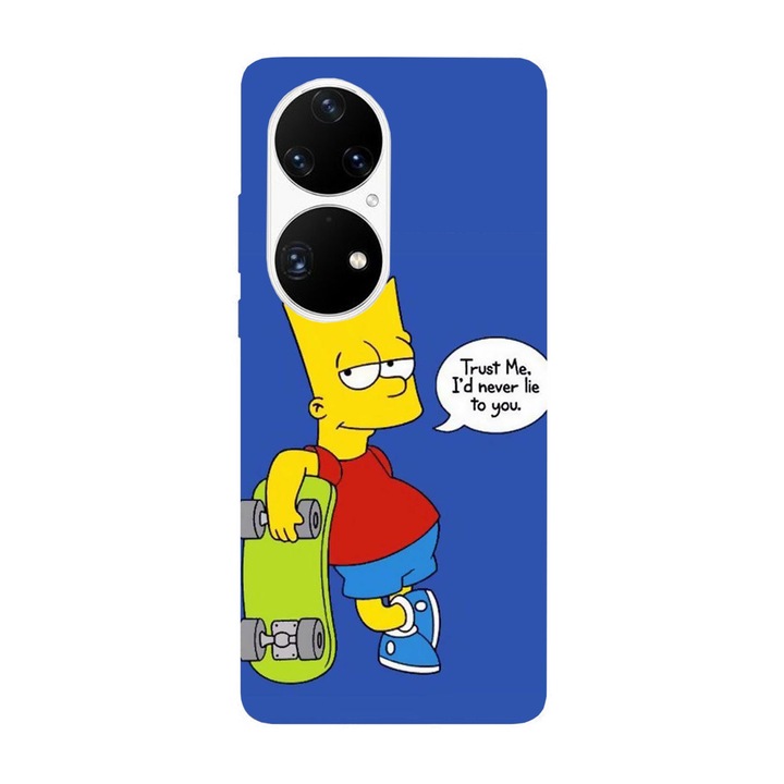 Кейс съвместим с модел Huawei P40 Pro Bart Simson Trust me, силикон, TPU, обратното