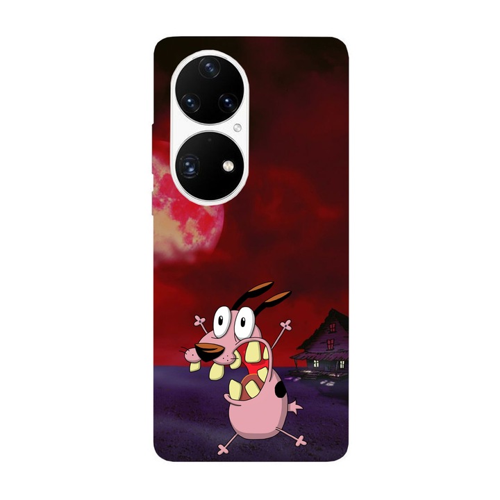 Husa compatibila cu Huawei P40 Pro model Courage the cowardly dog red moon, Silicon, TPU, Viceversa