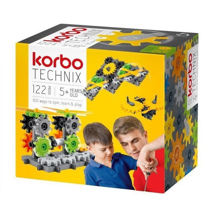 Set blocuri constructie Technix, Korbo, 122 elemente, Multicolor
