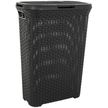 Cos de rufe Curver Imitatie Ratan, 40 L, Plastic, Gri Cos de rufe Curver Imitatie Ratan, 40 L, Plastic, Gri