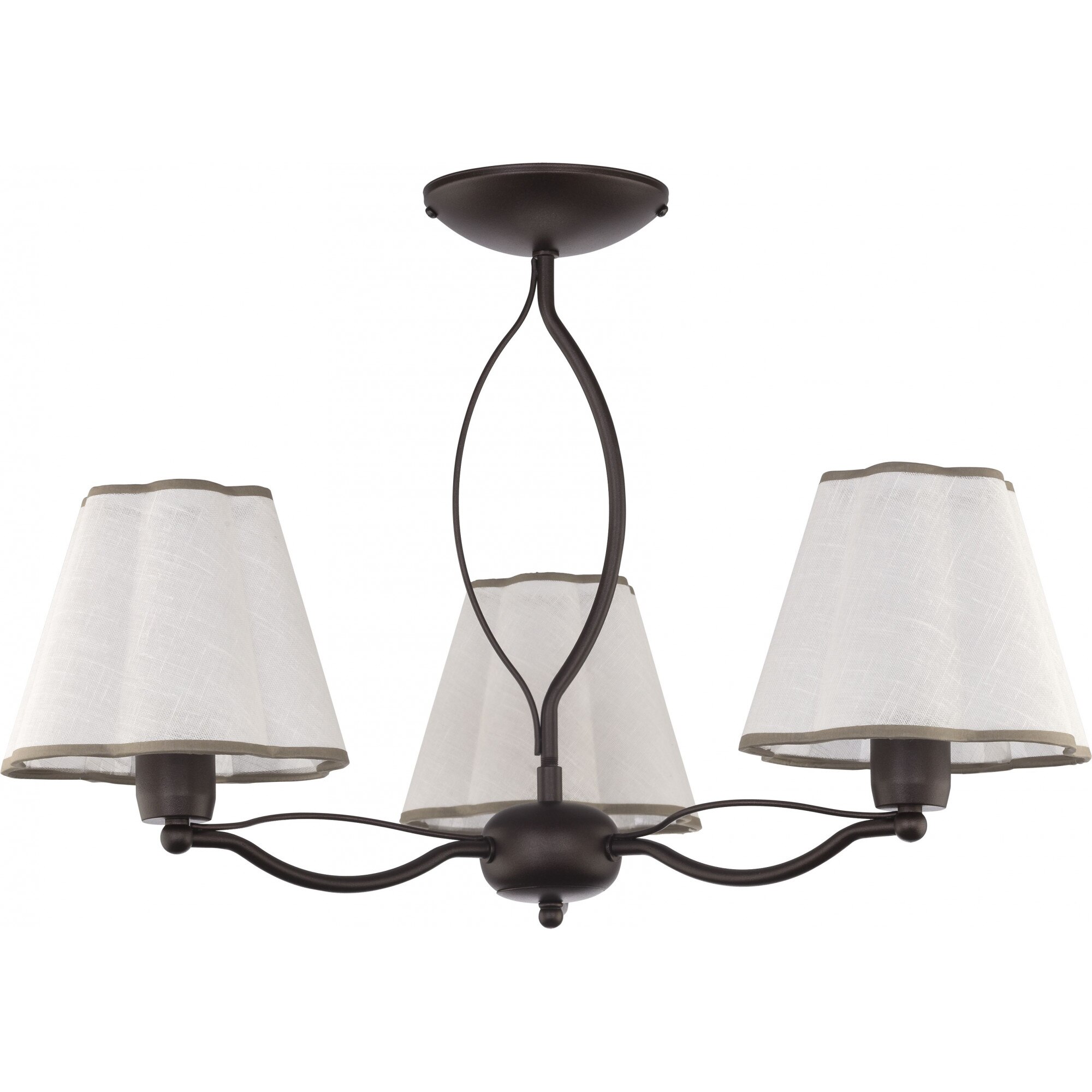 Lustra ESL Stokro, 3x60W, E27, Metal/Textil, Maro/Bej