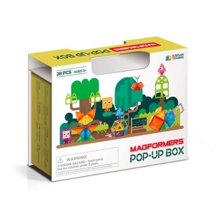 Комплект изскачащи магнитни блокове, Marioinex, 28 части, +3 години, Многоцветни