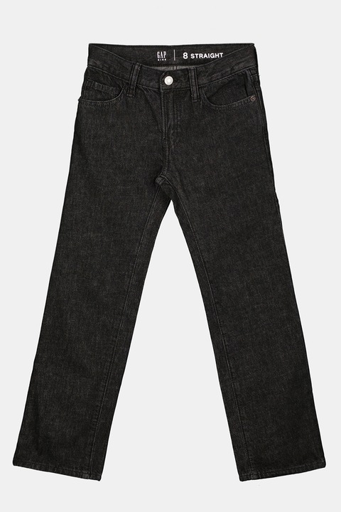 GAP, Blugi cu croiala dreapta si talie medie No-Stretch, Negru, 160 CM