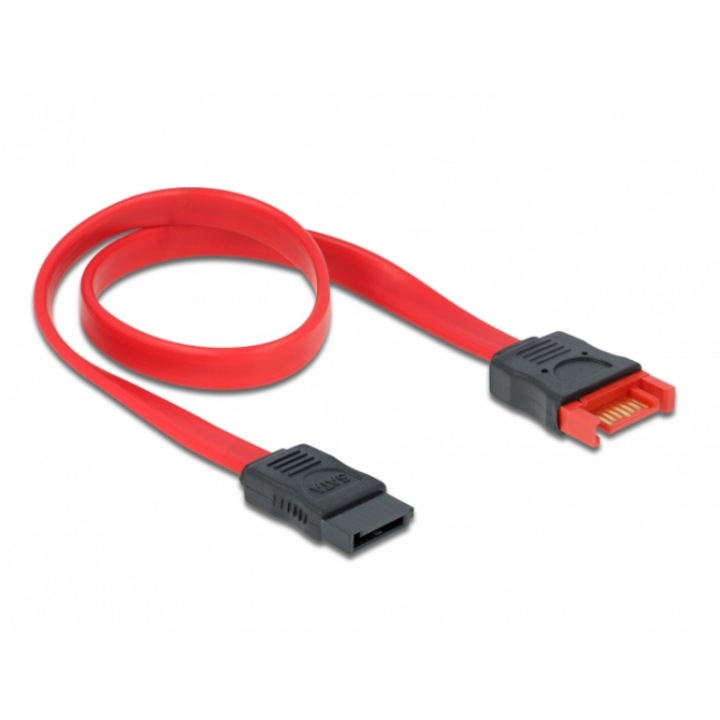 Cablu SATA III Delock 83954, Prelungitor, 0.50 m, Rosu