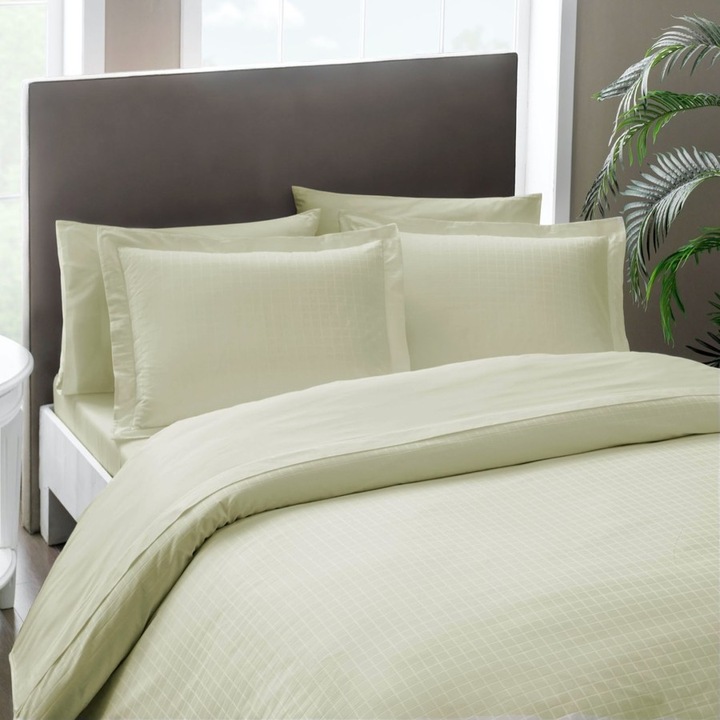 Jacquard dupla ágynemű, luxus szatén, 6 db, 240x260 cm, Tac, Harvey Stone, Bézs