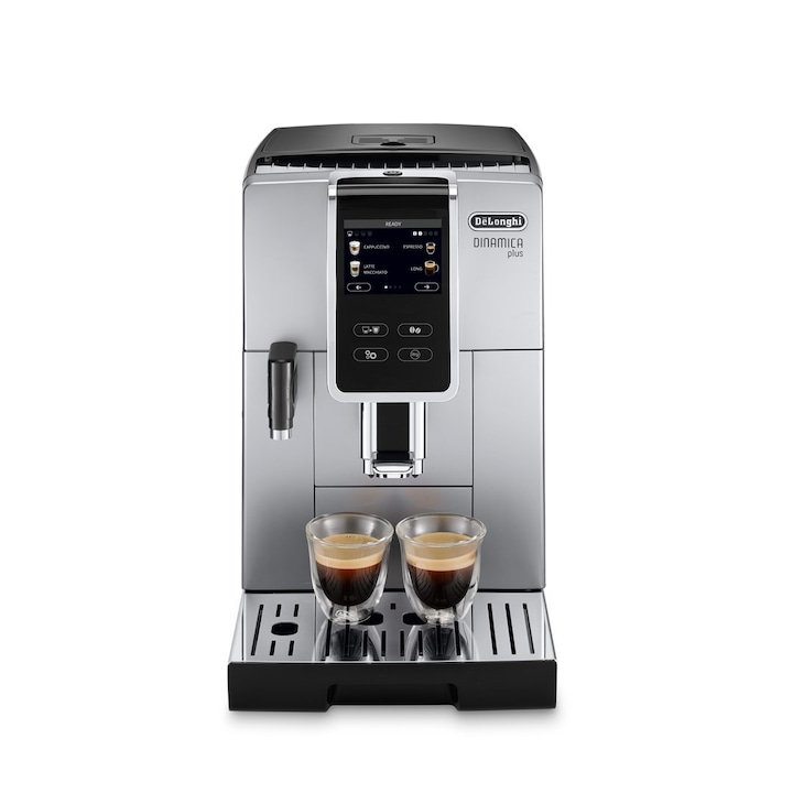 De’Longhi Dinamica Plus, 1450W, 15 bar, 1.8L, Automatikus, Ezüst-Fekete kombinált kávéfőző