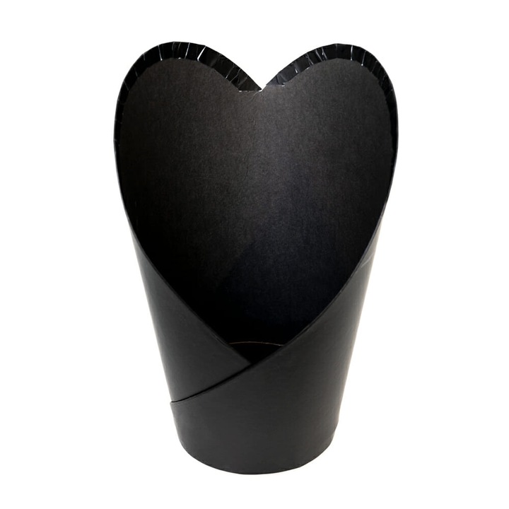 Szív alakú kosár, Createur, fekete, 13 x 10 x 22 cm