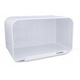 (DL) Cutie depozitare paine metal, cu capac frontal din bambus, 35x21x20 cm, alb si maro