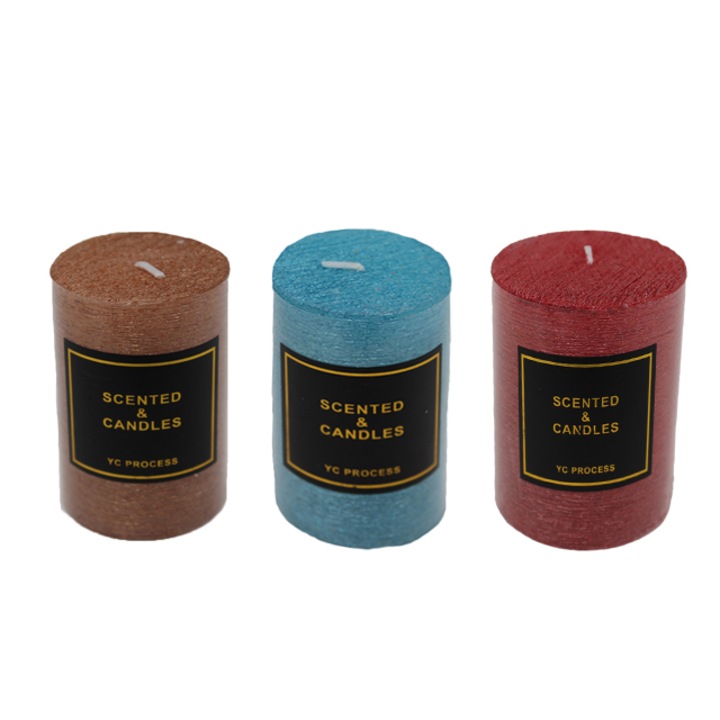 Set trei lumanari decorative, Scented Candles, velve, 8 x 5 cm