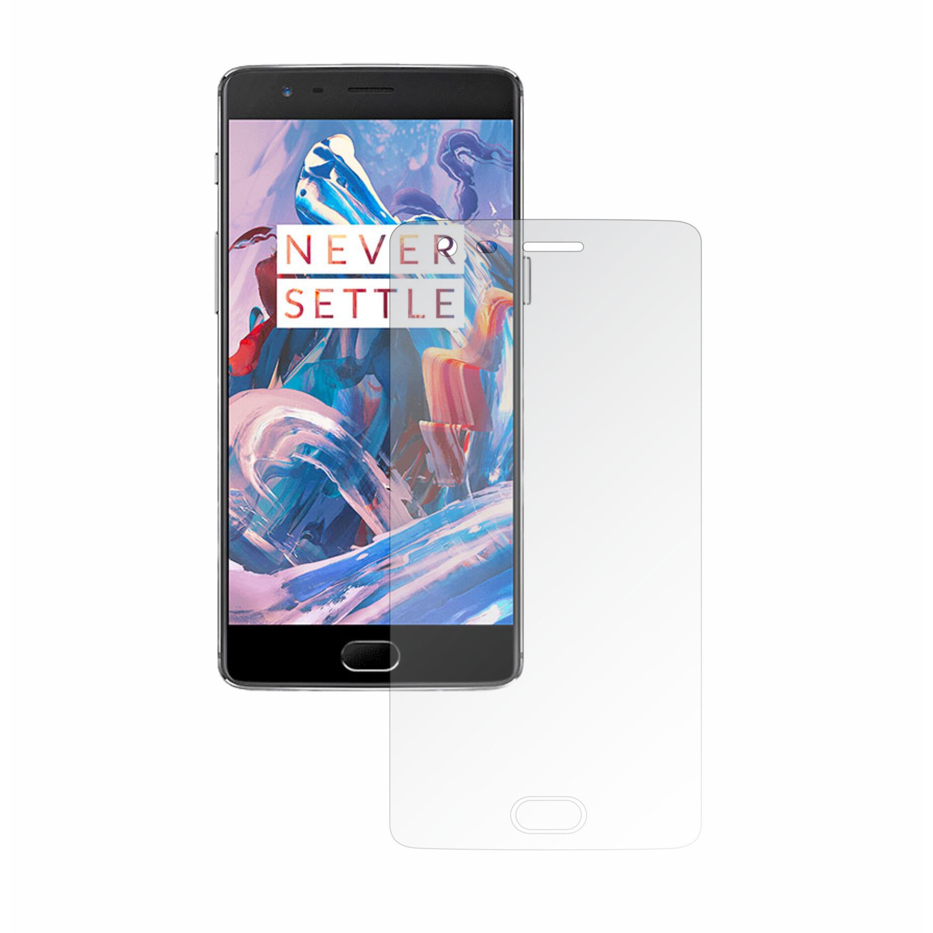 Set 2 Folii Protectie Totala Ecran, Curbate si Adezive Invisible Skinz Ultra-Clear HD pentru OnePlus 3, 3T