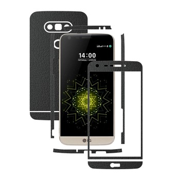 Folie de protectie Full Body Carbon Skinz, Acoperire Totala, Piele Neagra pentru LG G5 Folie de protectie Full Body Carbon Skinz, Acoperire Totala, Piele Neagra pentru LG G5