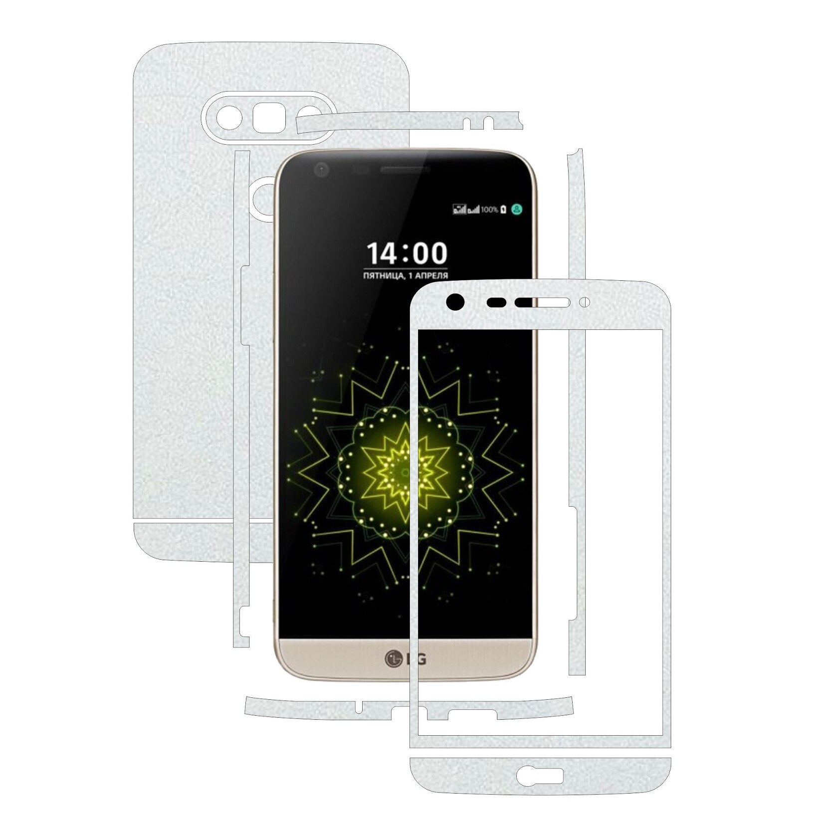 Folie de protectie Full Body Carbon Skinz, Acoperire Totala, Piele Alba pentru LG G5