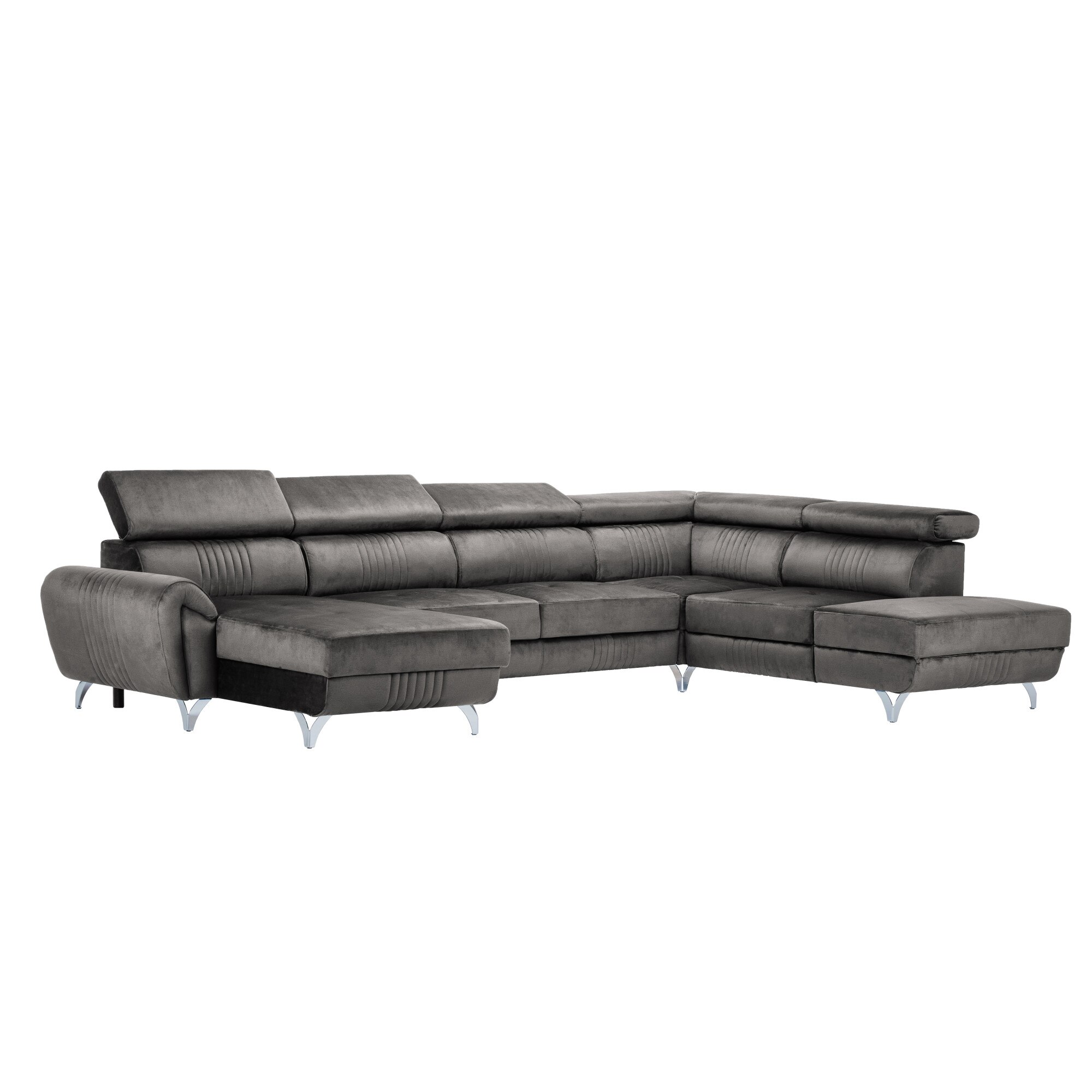 Canapea exclusiva BALTAZAR Panorama gri deschis 355 x 235 x 95 cm