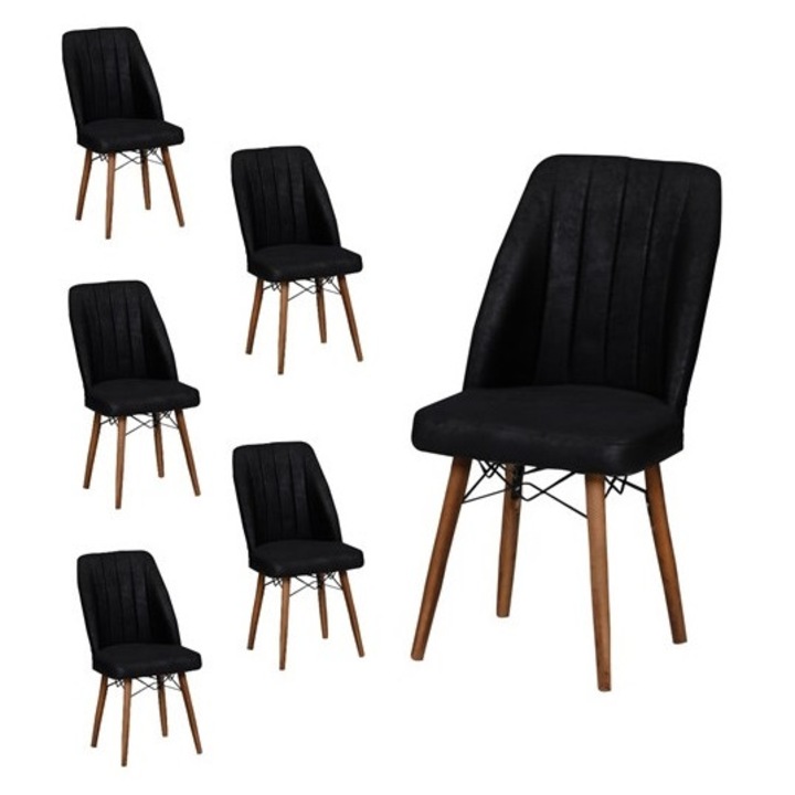 Set Scaune 6 Madrid Negru HAMAN