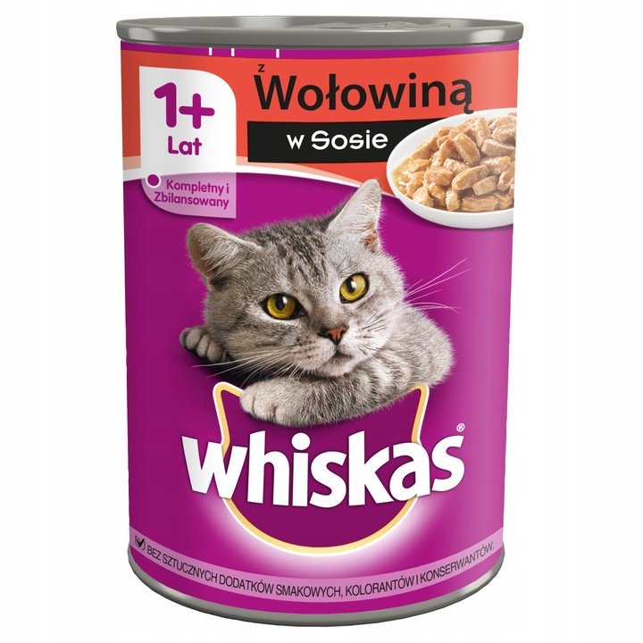 Set 24 conserve pentru pisici, Whiskas, Vita in sos, 400 g