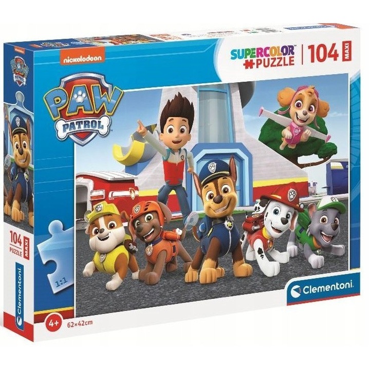 Детски пъзел, Clementoni, Paw Patrol 23753, 4 години+, 104 части