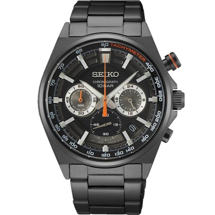 Мъжки часовник Seiko SSB399P1, Quartz, Черен